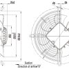 LWAA2D200S-7MEB-05 外形尺寸图,Ø200mm AC轴流风机安装尺寸