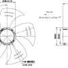 LWAE3G500TS-5MNW-01 外形尺寸图，Ø500mm EC轴流风机安装尺寸