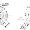 LWAE3G200SS-5PNW-01 外形尺寸图,Ø200mm EC轴流风机安装尺寸