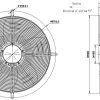LWAE3G500TS-5MEW-03 外形尺寸图,Ø500mm EC轴流风机安装尺寸