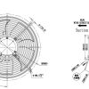 LWAE3G300SS-5MEW-07 外形尺寸图，Ø300mm EC轴流风机安装尺寸