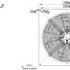 LWAA6D710S-7MGB-03 外形尺寸图，Ø710mm AC轴流风机安装尺寸