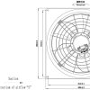 LWAE3G800TS-5PKW-03 外形尺寸图，Ø800mm EC轴流风机安装尺寸