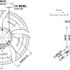 LWAE3G350ST-5PNW-02 外形尺寸图,Ø350mm EC轴流风机安装尺寸