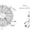 LWAE3G300ST-5MEW-08 外形尺寸图,Ø300mm EC轴流风机安装尺寸
