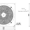 LWAE3G630TS-5MKW-05 外形尺寸图,Ø630mm EC轴流风机安装尺寸