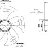 LWAE3G500TT-5MNW-02 外形尺寸图，Ø500mm EC轴流风机安装尺寸