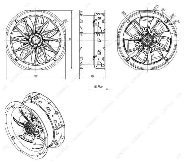 LWAA4D630S-7MKB-08 外形尺寸图 dimension drawing LONGWELL 朗伟