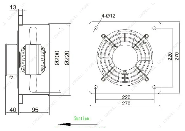 LWAA4E200S-5MEW-19 外形尺寸图 dimension drawing LONGWELL 朗伟