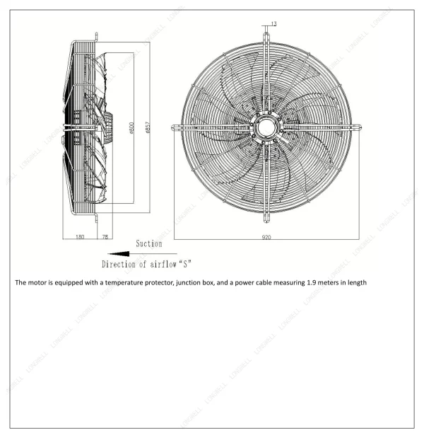 LWAA6D800S-7MEB-02 外形尺寸图 dimension drawing LONGWELL 朗伟