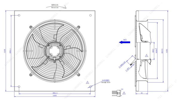 LWAD3G300ZS-5PKW-05 外形尺寸图 dimension drawing LONGWELL 朗伟
