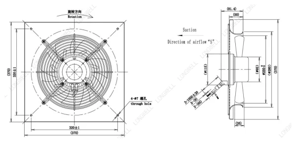 LWAE3G250SS-7MGW-05 外形尺寸图 LONGWELL 朗伟