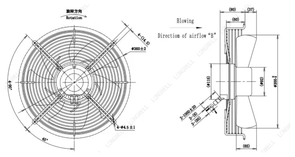 LWAE3G300ST-5PEW-04 外形尺寸图 LONGWELL 朗伟