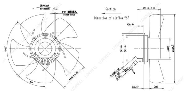 LWAE3G315SS-5PNW-01 外形尺寸图 LONGWELL 朗伟