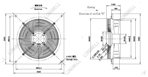 LWAE3G400ST-5MGW-06 外形尺寸图 LONGWELL 朗伟