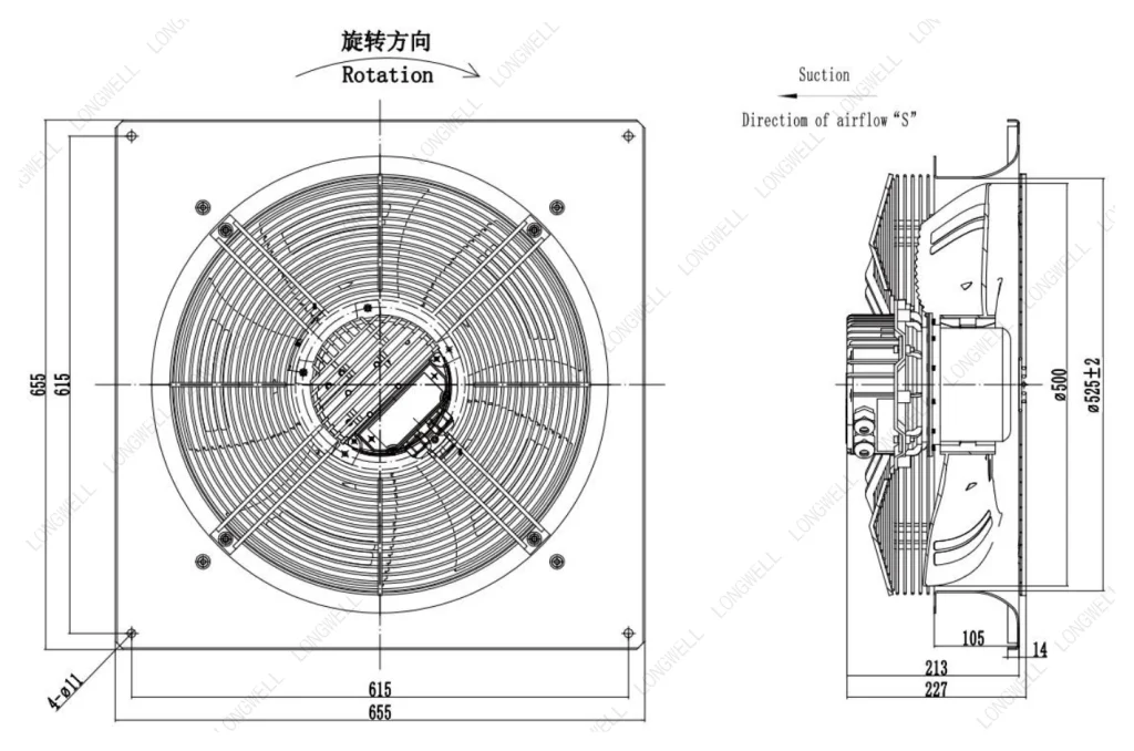 LWAE3G500SS-5PKW-12 外形尺寸图