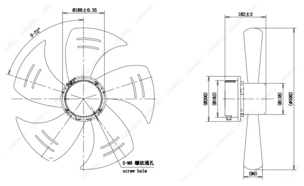 LWAE3G500TS-5MNW-01 外形尺寸图 LONGWELL 朗伟