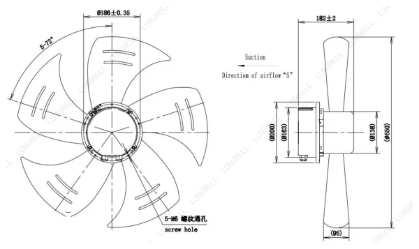 LWAE3G550TS-5MNW-01 外形尺寸图 LONGWELL 朗伟