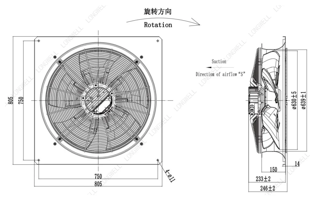 LWAE3G630SS-5PKW-10 外形尺寸图