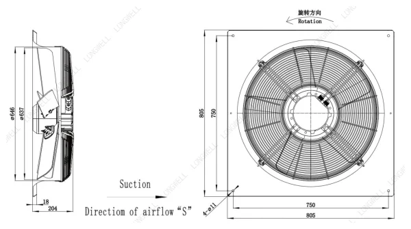 LWAE3G630TS-5MKW-09 外形尺寸图 LONGWELL 朗伟