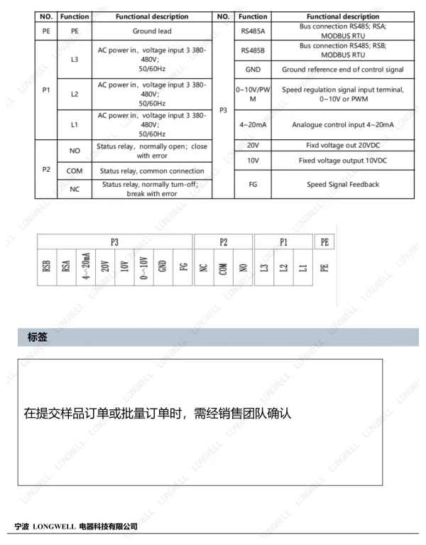 LWAE3G630TS-5PEW-11 接线图 LONGWELL 朗伟