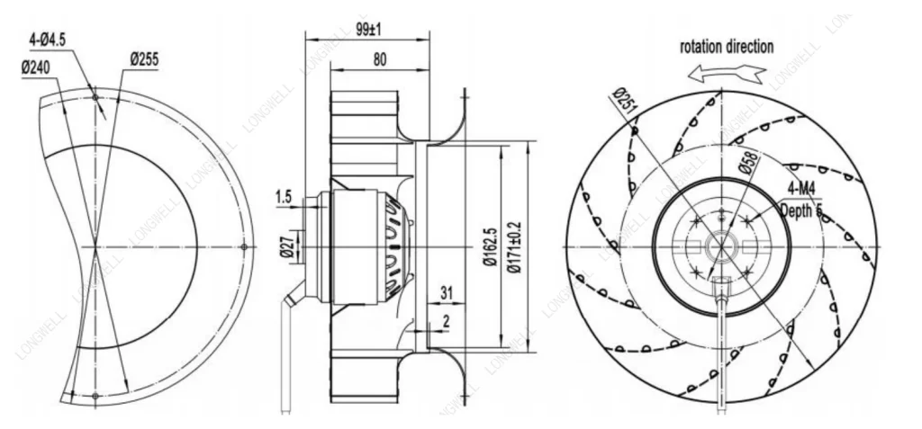 LWBA2D250-092NT-16 外形尺寸图