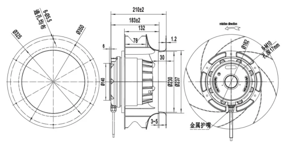 LWBA2D355-188NT-18 外形尺寸图 dimension drawing LONGWELL 朗伟