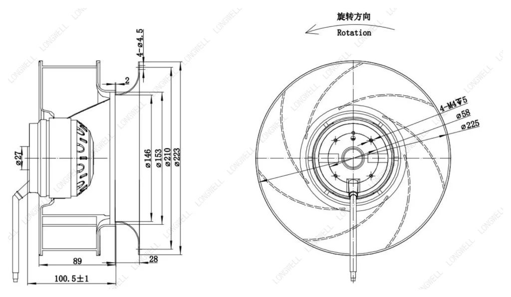 LWBA2E225-092NS-13 外形尺寸图
