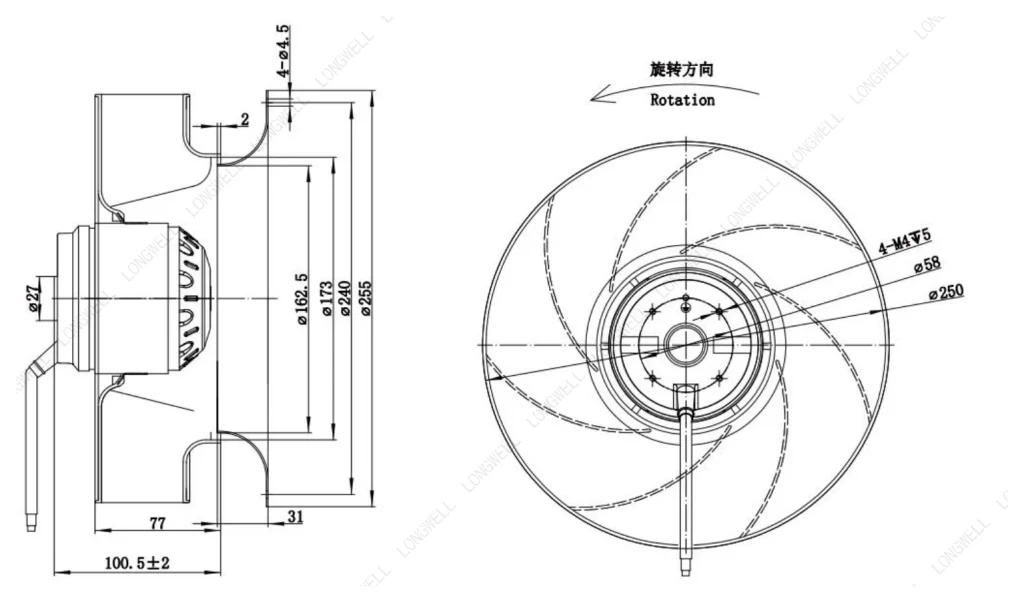 LWBA2E250-092NS-08 外形尺寸图