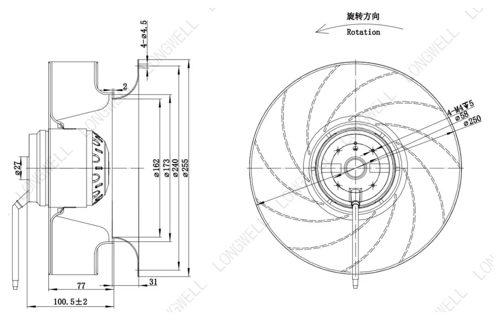 LWBA2E250-092NS-12 外形尺寸图