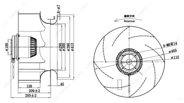 LWBA4D450-188NT-03 外形尺寸图 LONGWELL 朗伟