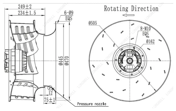 LWBA4D500-188NT-05 外形尺寸图 dimension drawing LONGWELL 朗伟