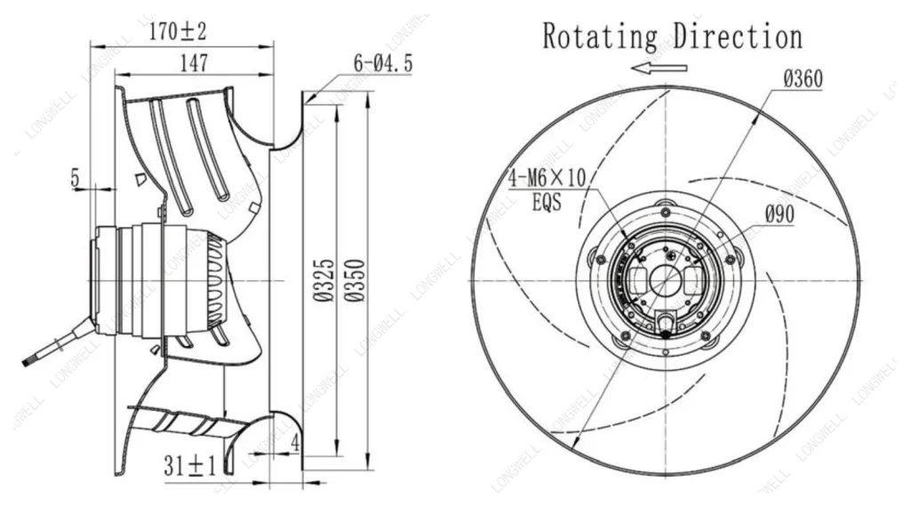 LWBA4E355-102NS-16 外形尺寸图