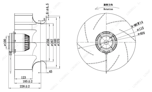 LWBA4E400-138NS-07 外形尺寸图 LONGWELL 朗伟