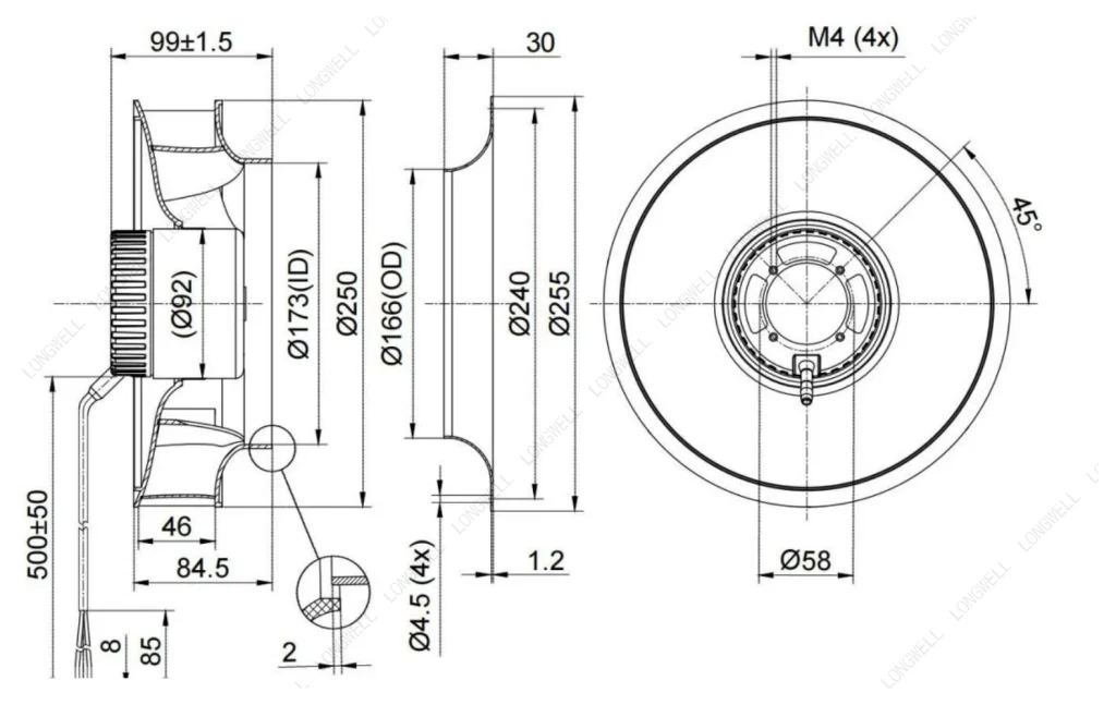 LWBD3G250-092NH-06 外形尺寸图