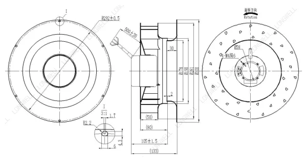 LWBD3G280-092NH-04 外形尺寸图 LONGWELL 朗伟