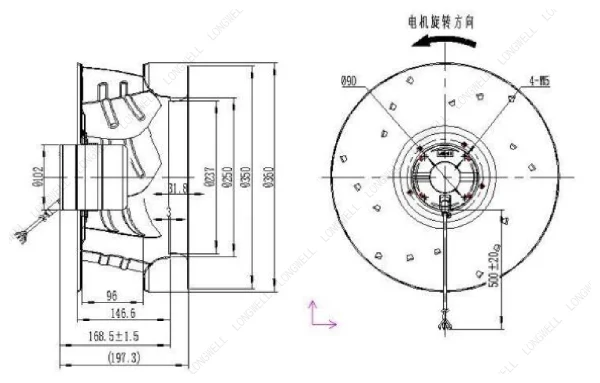 LWBD3G355-102NH-04 外形尺寸图 LONGWELL 朗伟