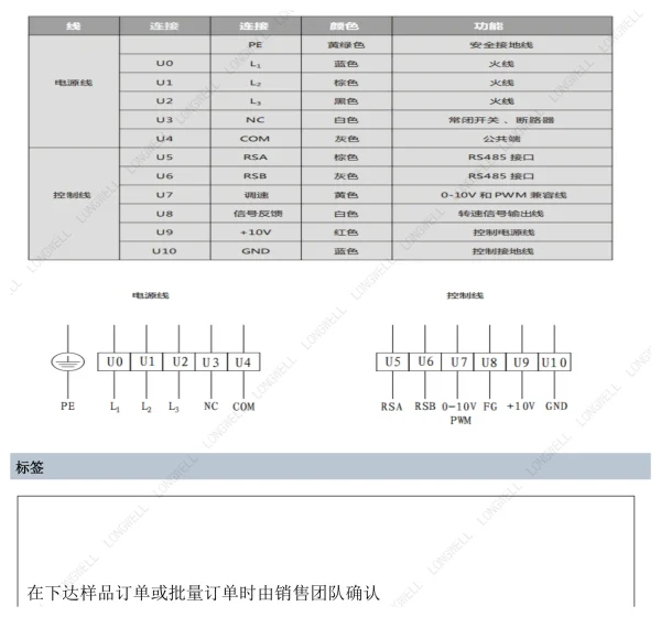 LWBE3G280-102NT-17 接线图 wiring diagram LONGWELL 朗伟