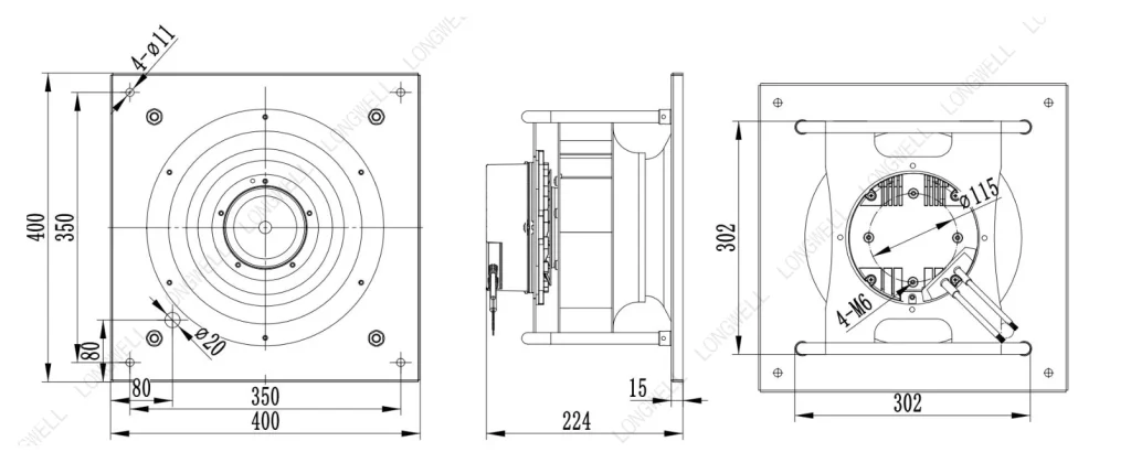 LWBE3G280-102PS-16 外形尺寸图