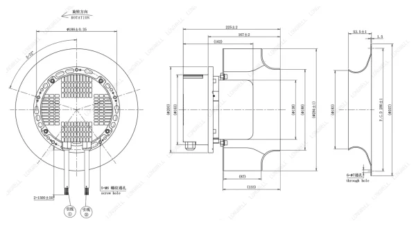 LWBE3G280-138NT-03 外形尺寸图 LONGWELL 朗伟