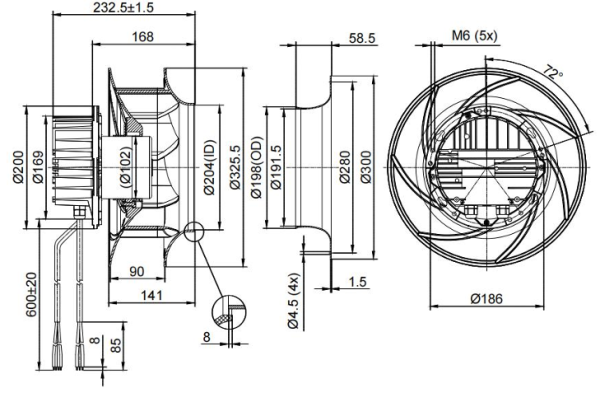LWBE3G310-102NS-09 外形尺寸图
