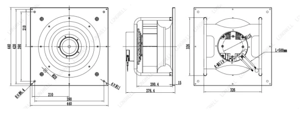 LWBE3G310-102PS-02 外形尺寸图 dimension drawing LONGWELL 朗伟