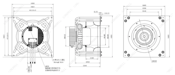 LWBE3G355-188PT-26 外形尺寸图 dimension drawing LONGWELL 朗伟