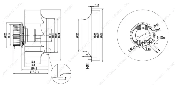 LWBE3G400-102NS-11 外形尺寸图 LONGWELL 朗伟