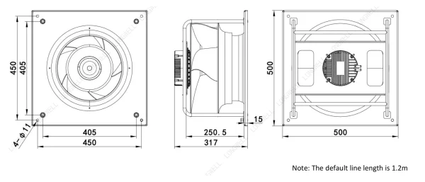 LWBE3G400-102PS-10 外形尺寸图 dimension drawing LONGWELL 朗伟