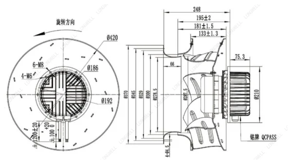 LWBE3G400-138NT-12 外形尺寸图 LONGWELL 朗伟
