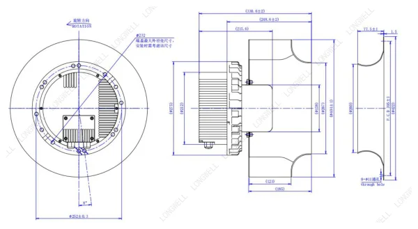 LWBE3G400-138NT-12 外形尺寸图 dimension drawing LONGWELL 朗伟