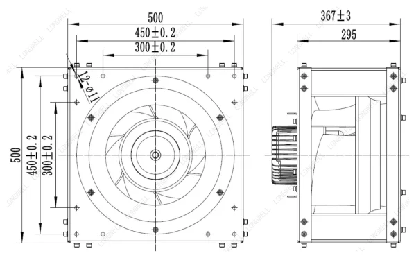 LWBE3G450-138PT-04 外形尺寸图 LONGWELL 朗伟