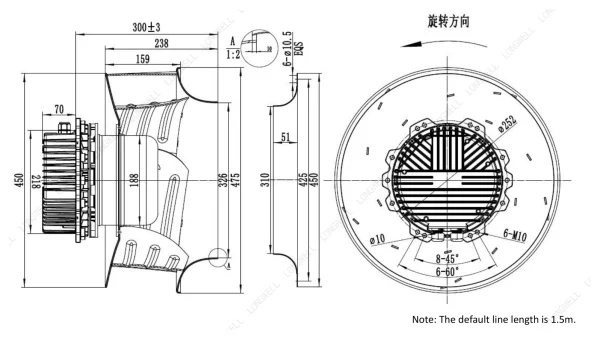 LWBE3G450-188NT-16 外形尺寸图 LONGWELL 朗伟