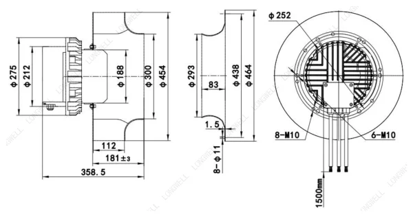 LWBE3G450-188NT-22 外形尺寸图 LONGWELL 朗伟